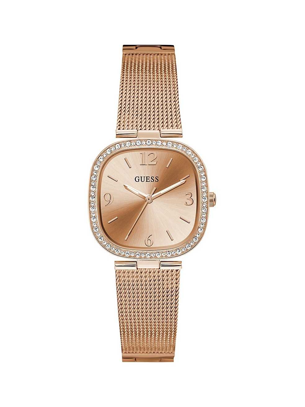 Guess Montre analogique à filet en rose dorée