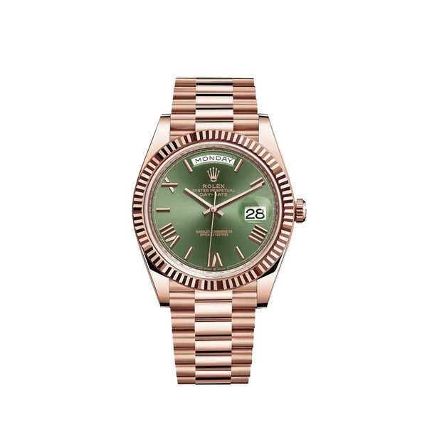 Montre Rlx DayDate 40 Olive Rose Gold Pour Homme