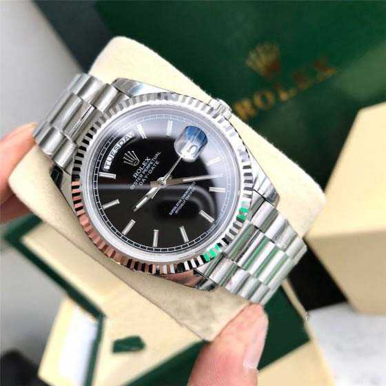 Rolex Day-date silver black