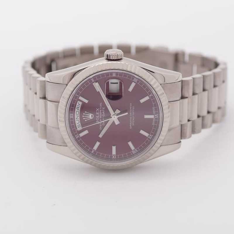 Rolex Day-Date 36 Cherry Red Dial Platinum