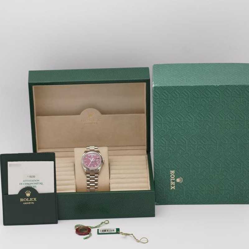 Rolex Day-Date 36 Cherry Red Dial Platinum