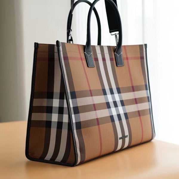 BU®BERRY Check Cotton Canvas Tote