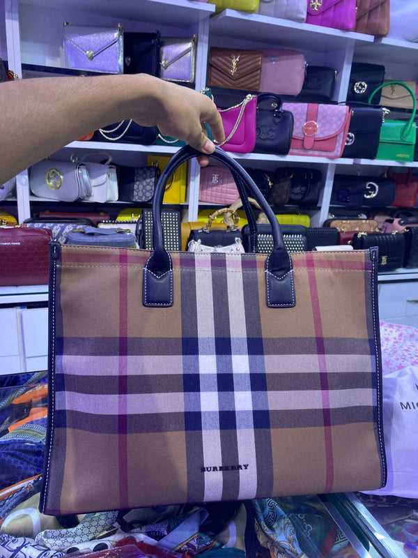 BU®BERRY Check Cotton Canvas Tote