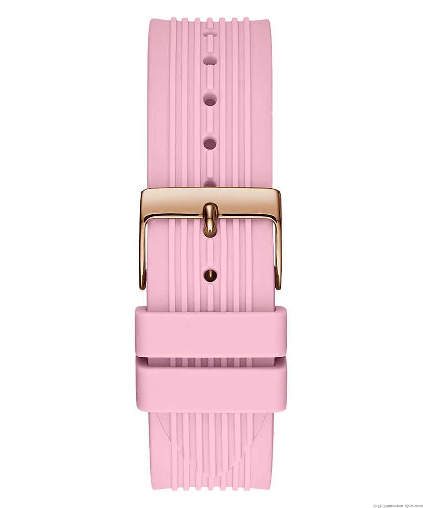 Guess Athena Damenuhr mit weißem Zifferblatt und rosa