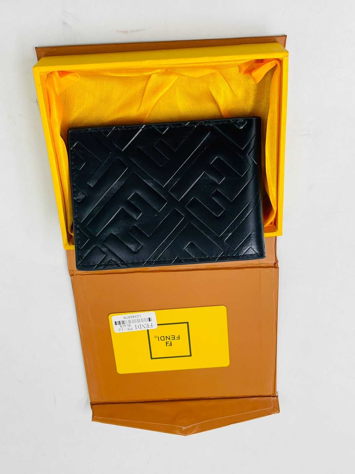 Black Leather Bifold Wallet For