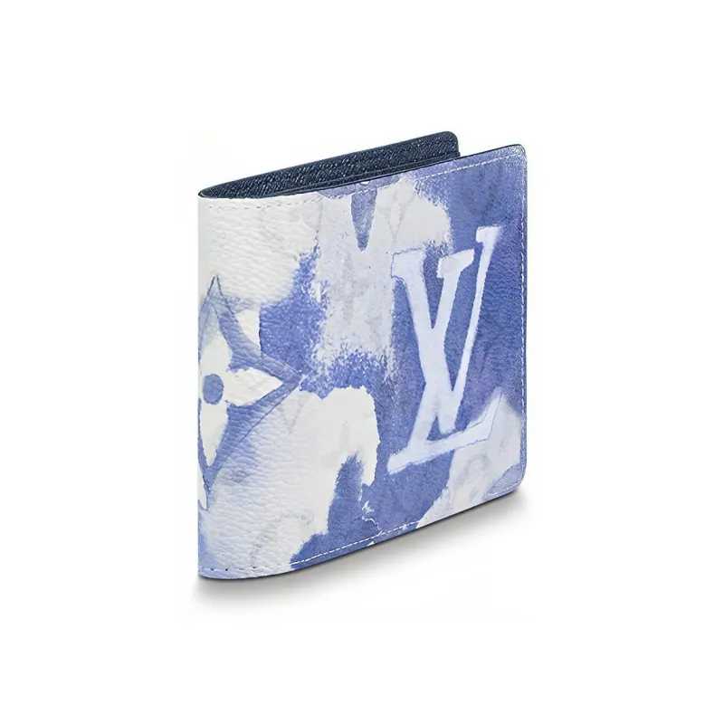 L&V Multiple Wallet Monogram Watercolor Mulitcolor