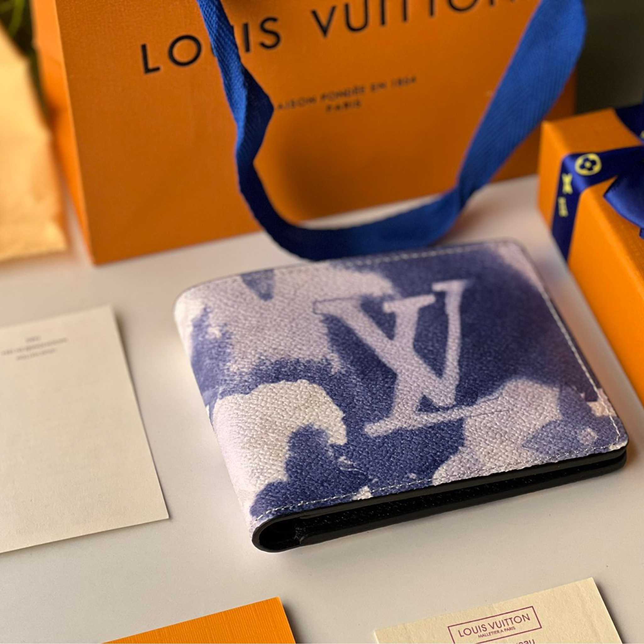 L&V Multiple Wallet Monogram Watercolor Mulitcolor