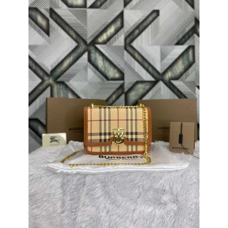 Burberrÿ TB Monogram Quilted Shoulder Bag