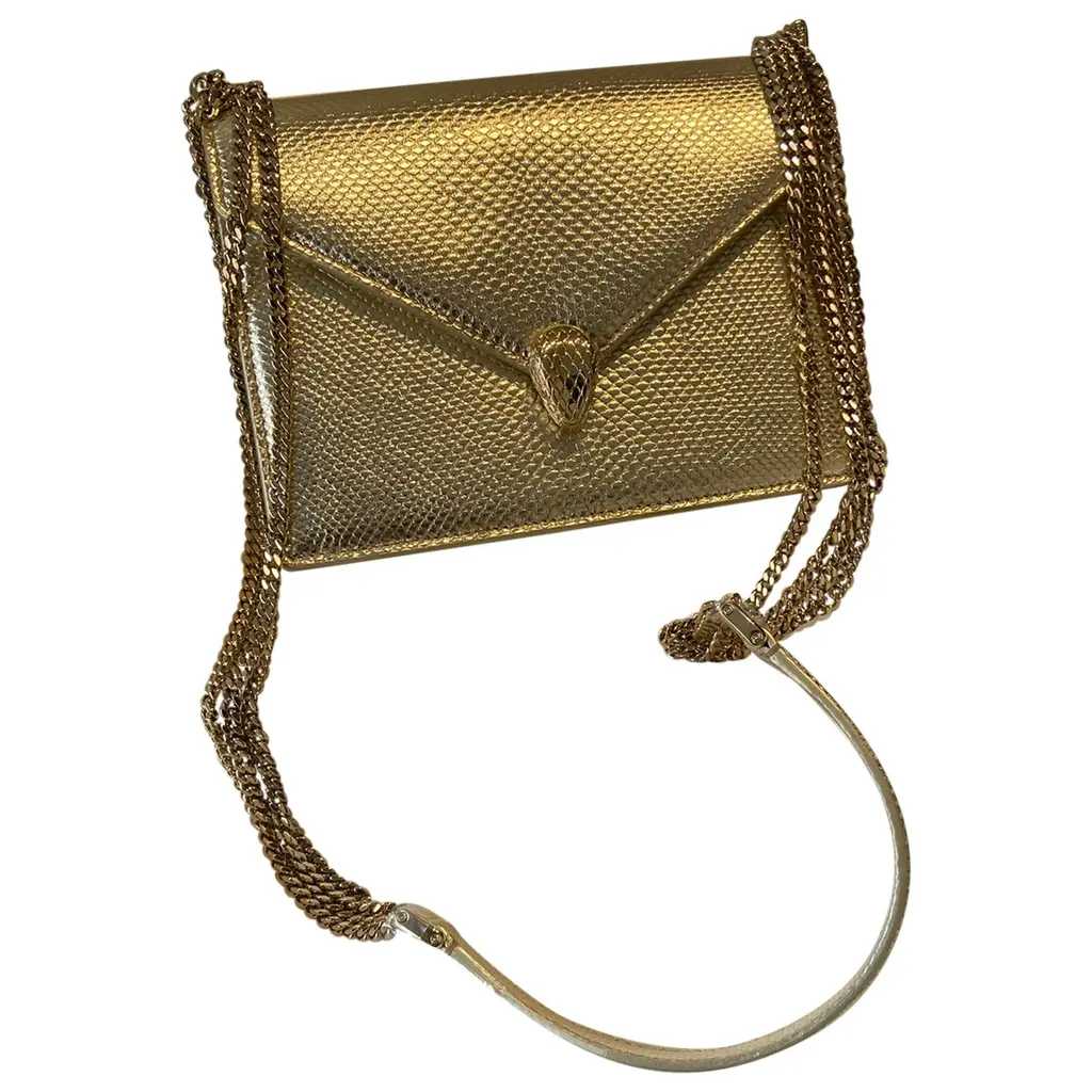 Bvlg@ri Sac bandoulière Serpenti exotique avec étiquette Doré