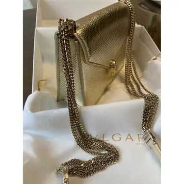 Bvlg@ri Sac bandoulière Serpenti exotique avec étiquette Doré