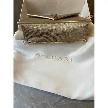 Bvlg@ri Sac bandoulière Serpenti exotique avec étiquette Doré