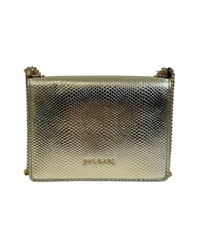 Bvlg@ri Sac bandoulière Serpenti exotique avec étiquette Doré