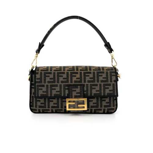 Fêndï Sac bandoulière Baguette Moyen Fendi Monogramme Toile Marron