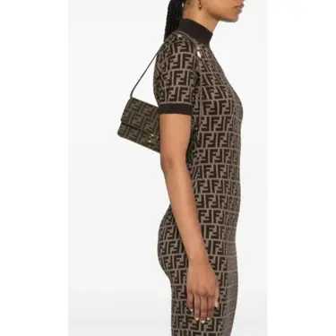 Fêndï Sac à main en toile Baguette, Toile