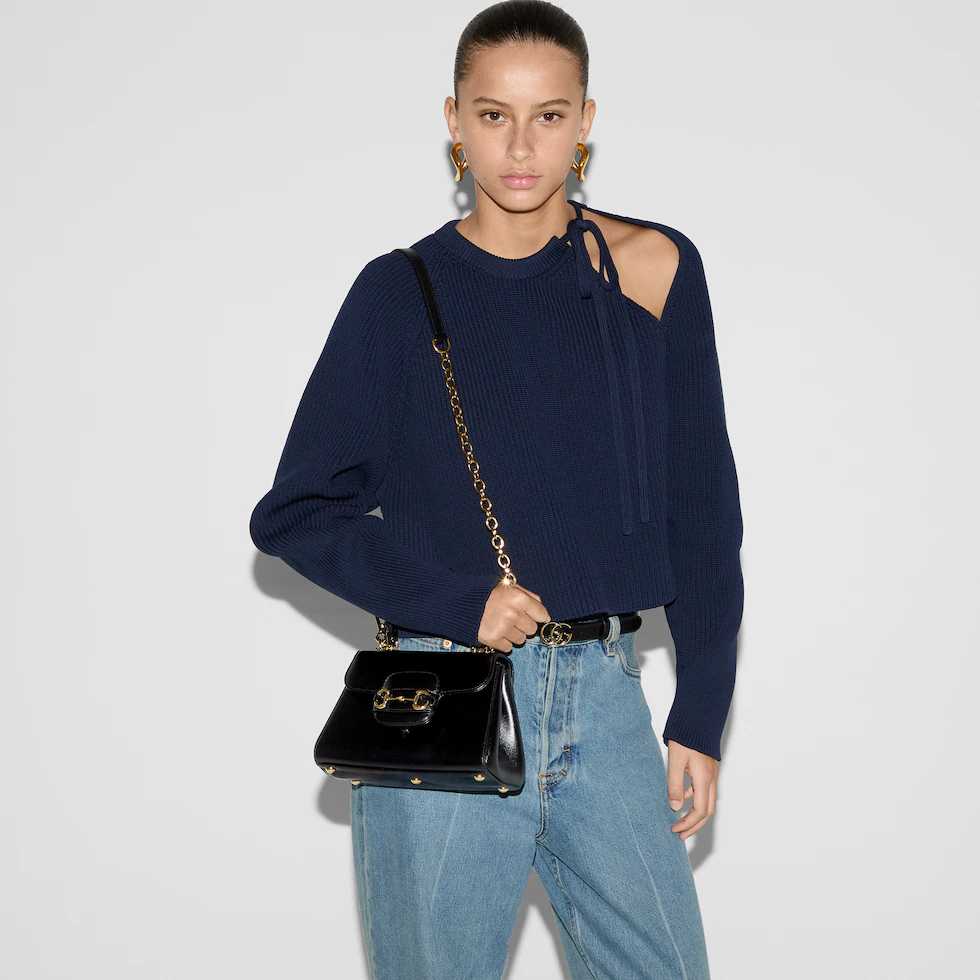 GG Black Mini Horsebit 1955 Bag