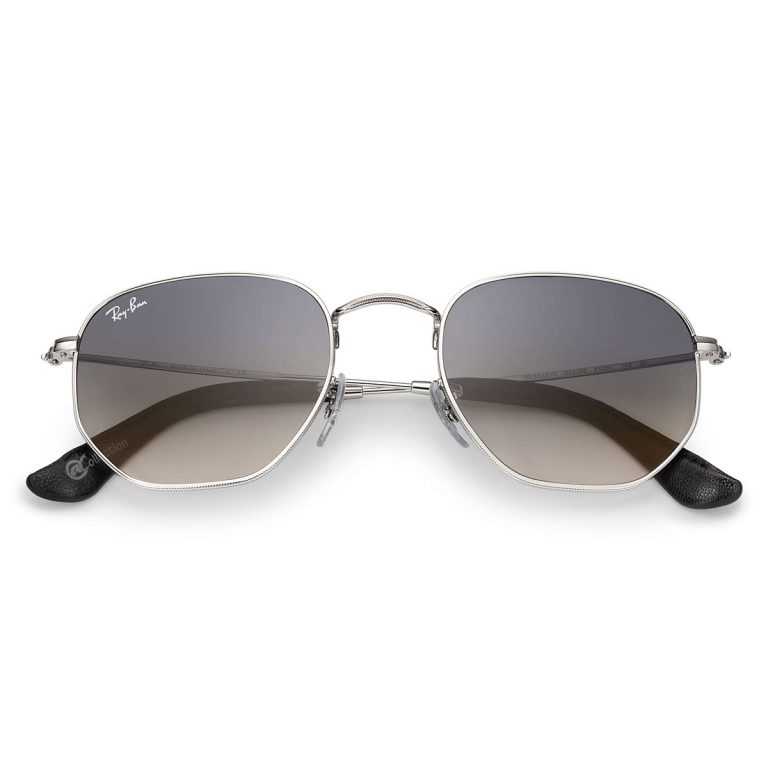 Ray-Ban Lunettes de soleil Hexagone RB3548N Argent/Gris Clair Dégradé femme et homme