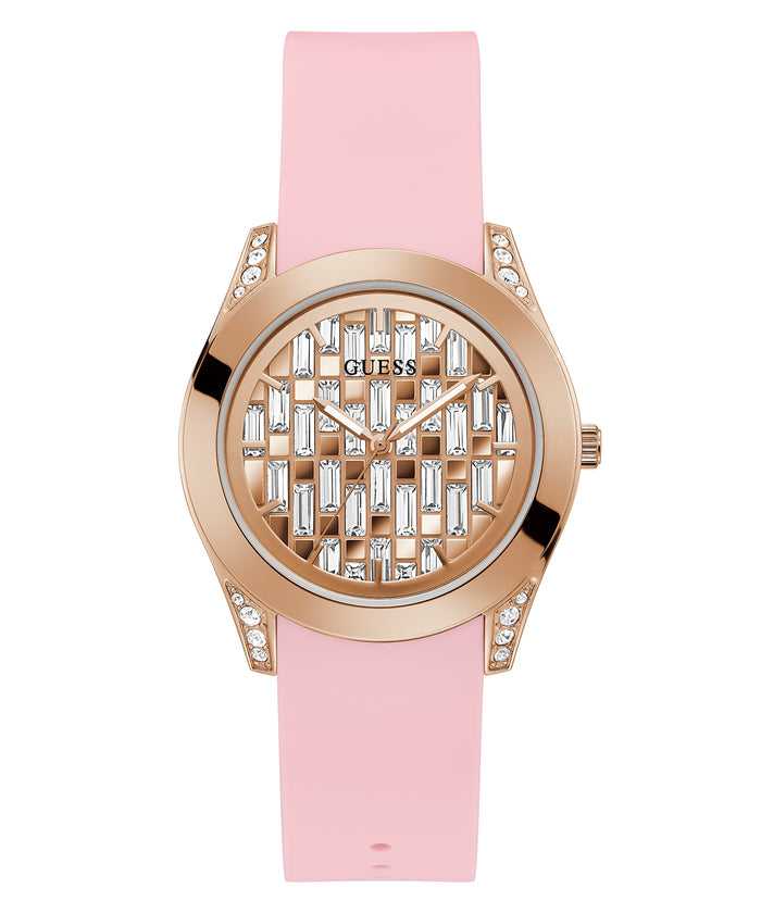Gûess GW0109L2 Clarity Pink Silicone Strap Women Watches