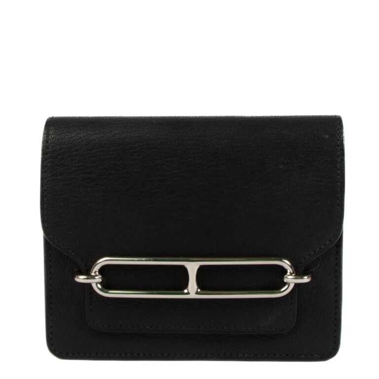 HRMS Roulis Slim Wallet Black Chevre Mysore PHW