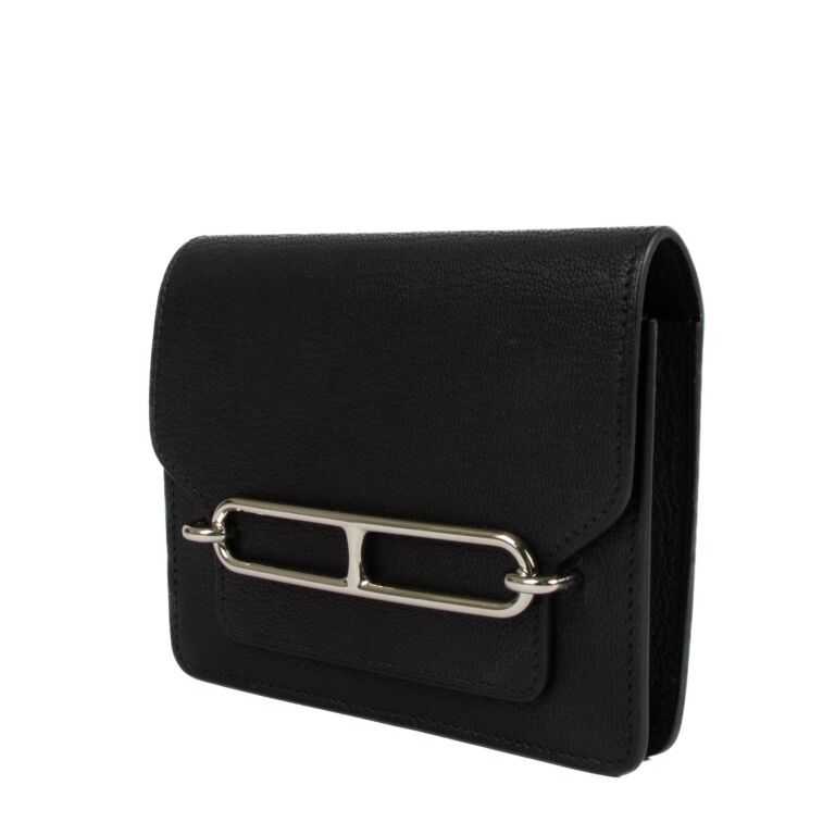 HRMS Roulis Slim Wallet Black Chevre Mysore PHW