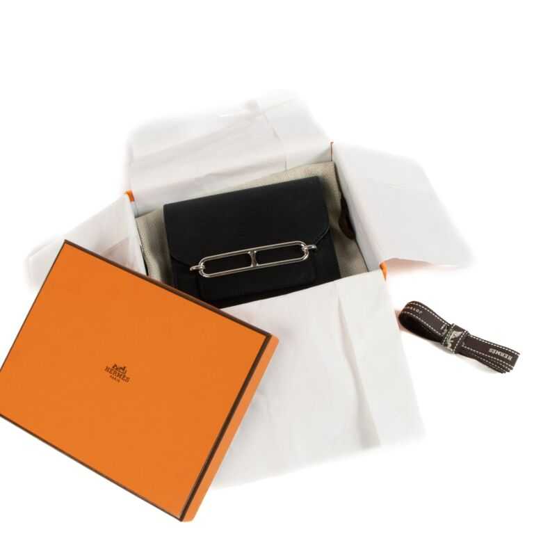 HRMS Roulis Slim Wallet Black Chevre Mysore PHW