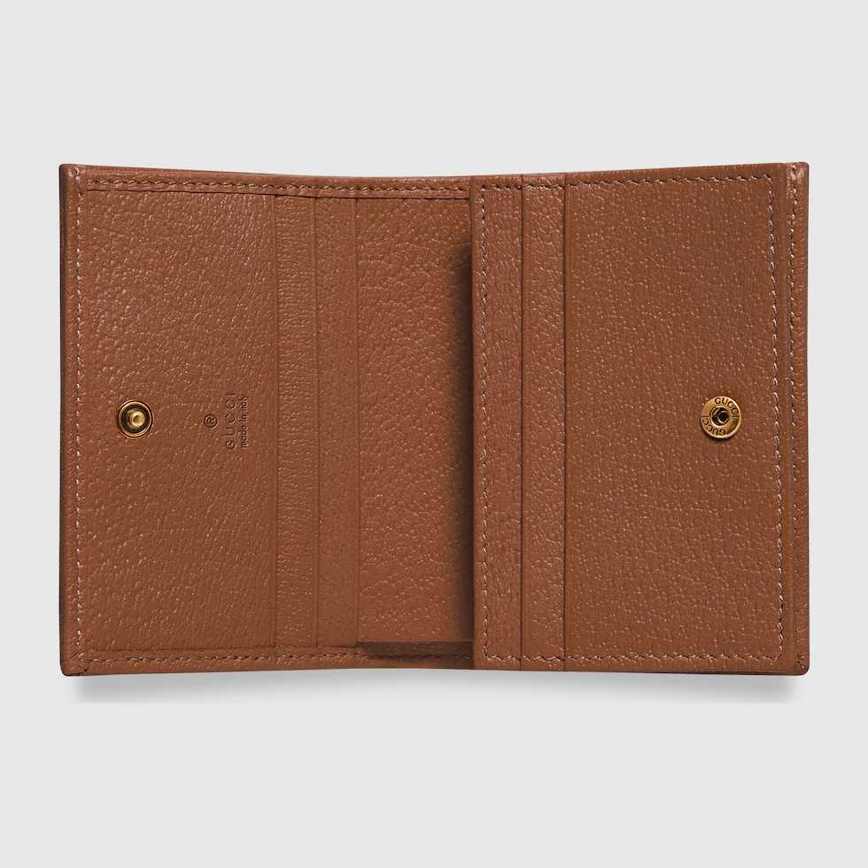 GG Diana Card Case Wallet in Brown