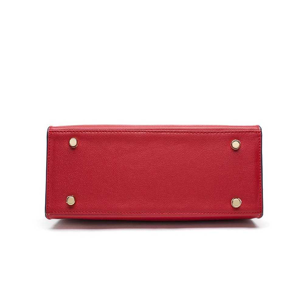 HRMS Sac à Main Cartable de Vache Rouge
