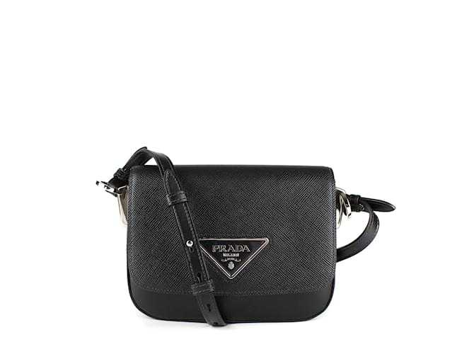 PR@DA Saffiano Sacs à main de vachette Noir