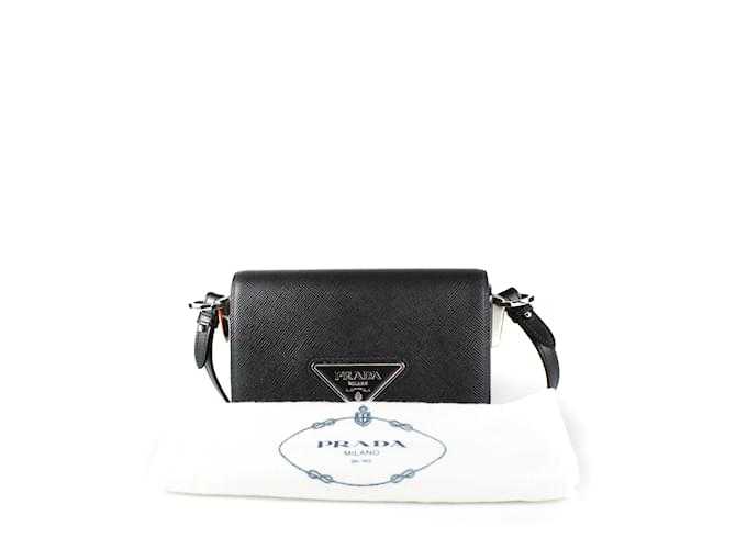 PR@DA Saffiano Sacs à main de vachette Noir