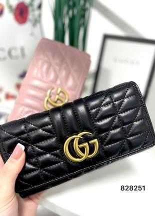 GG Marmont Black Pearl interlocking GG Continental Long Wallet