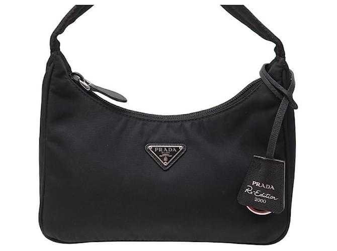 PR@DA SAC A MAIN MINI RE-EDITION 2000 1NE515 NYLON NOIR HAND BAG PURSE