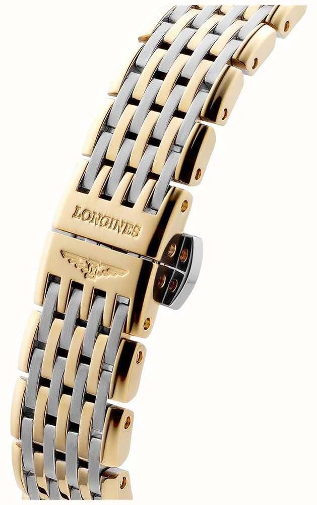 LÔNGINES La grande classique de lôngines (24mm) cadran blanc / bracelet en acier inoxydable bicolore