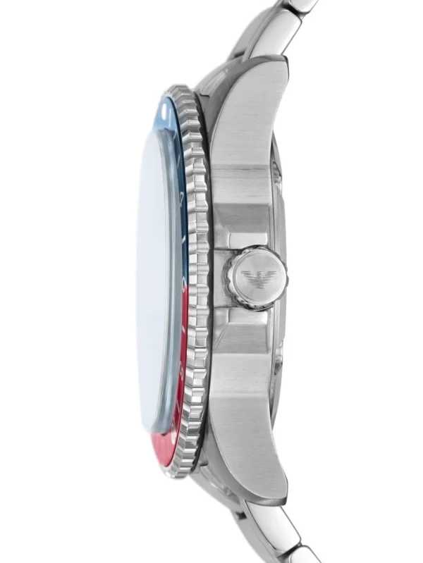 Empôriô Arm@ni Men’s GMT Dual Time Silver Stainless Steel