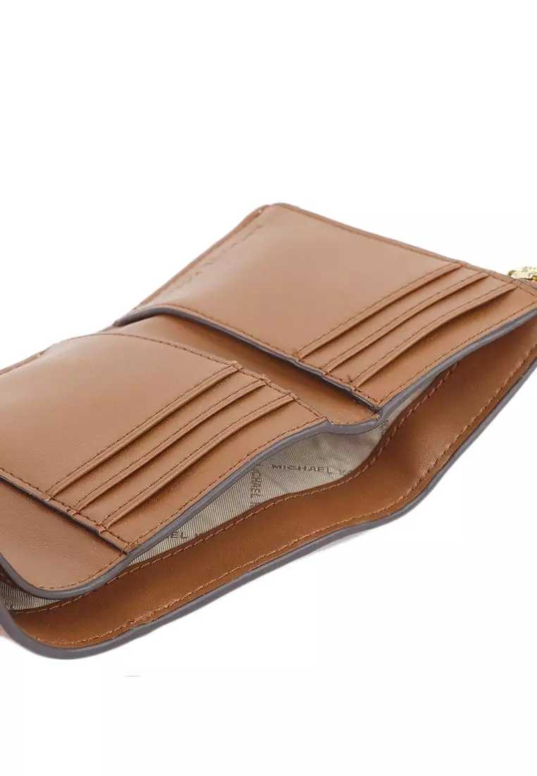 MK Carmen Medium Logo Signature Leather Wallet - Brown
