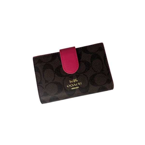 Co@ch Medium Corner Zip Wallet In Signature Canvas