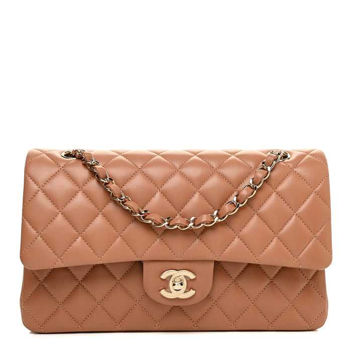 CH@NEL
Lambskin Quilted Medium Double Flap Brown