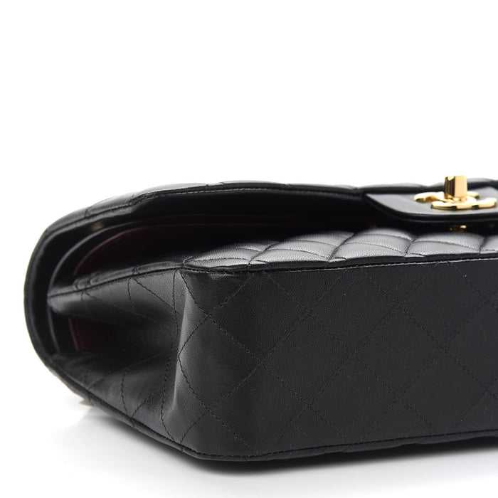 CH@NEL
Lambskin Quilted Medium Double Flap Black