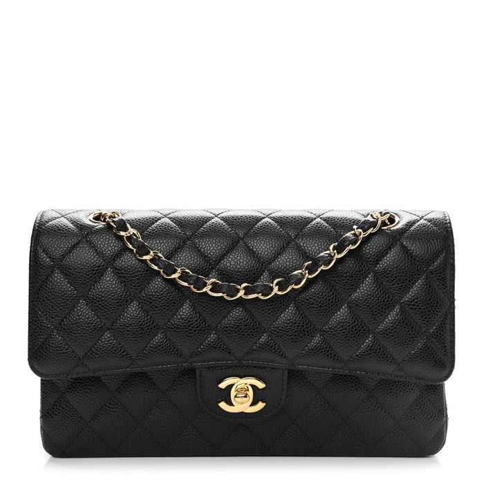 CH@NEL
Caviar Quilted Medium Double Flap Black