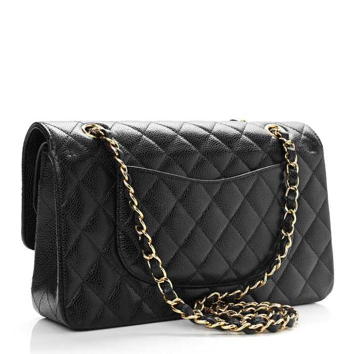 CH@NEL
Caviar Quilted Medium Double Flap Black
