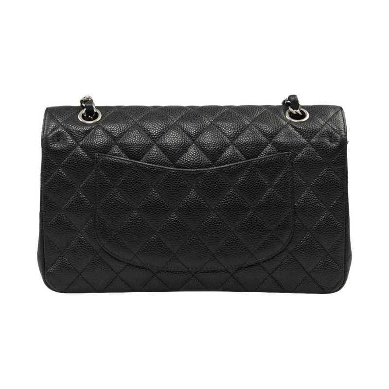 CH@NEL Sac double flap caviar noir