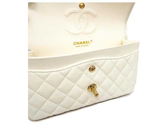 Ch@nel Sac à épaule caviar blanc