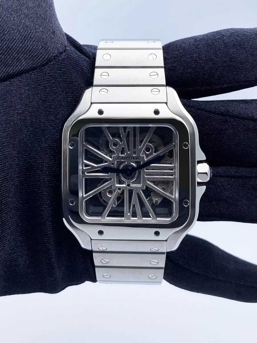 C@rtier Santos montre pour homme WHSA0015 squelette et papiers