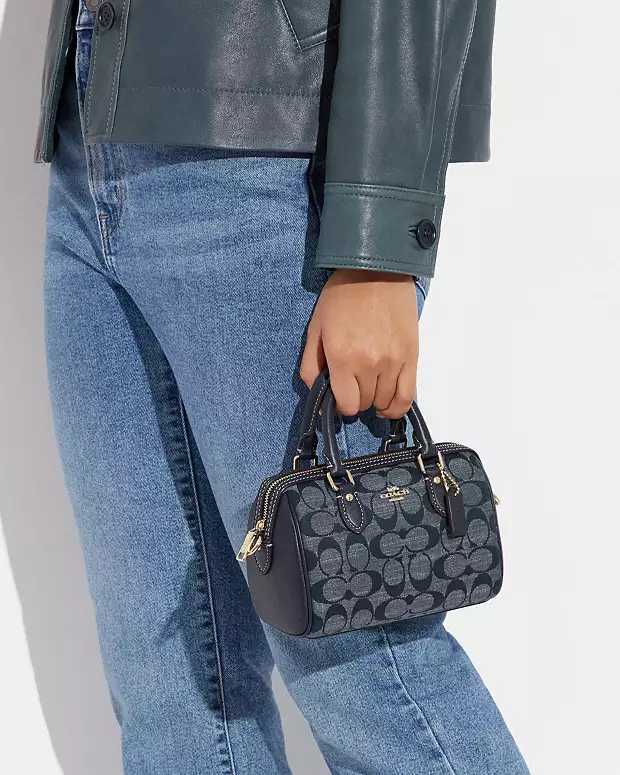 Co@ch Mini Rowan Crossbody In Signature Chambray