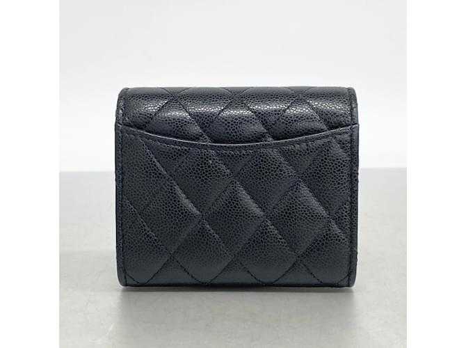 Ch@nel Portefeuille pliant caviar noir
