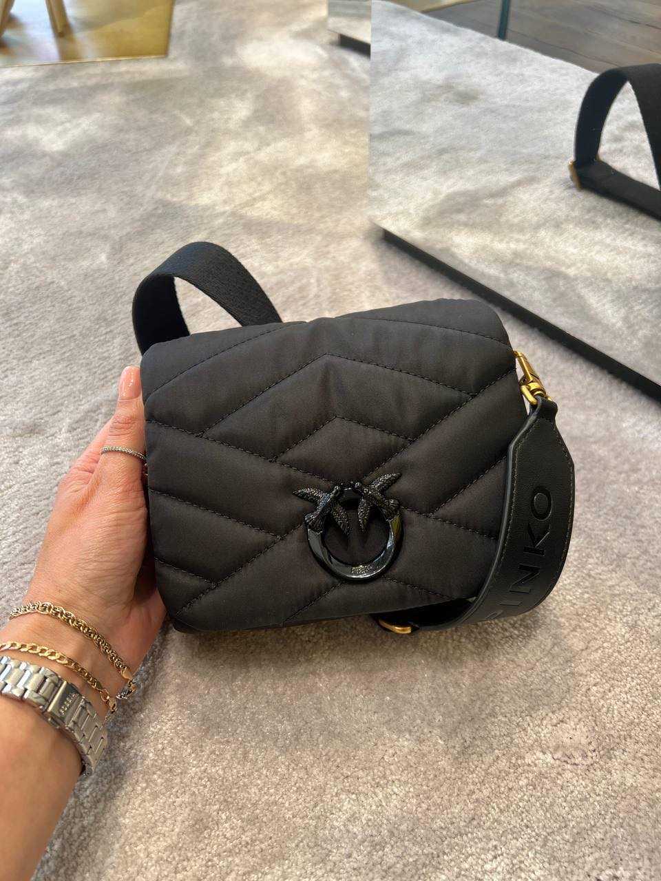 Pinkô Love Click Puff Baby Recycled Nylon Puzzle Quilt, Sac Femme