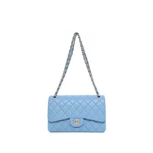 Ch@nel
Sac porté épaule Jumbo Chanel Veau Caviar Bleu Clair
