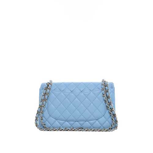 Ch@nel
Sac porté épaule Jumbo Chanel Veau Caviar Bleu Clair