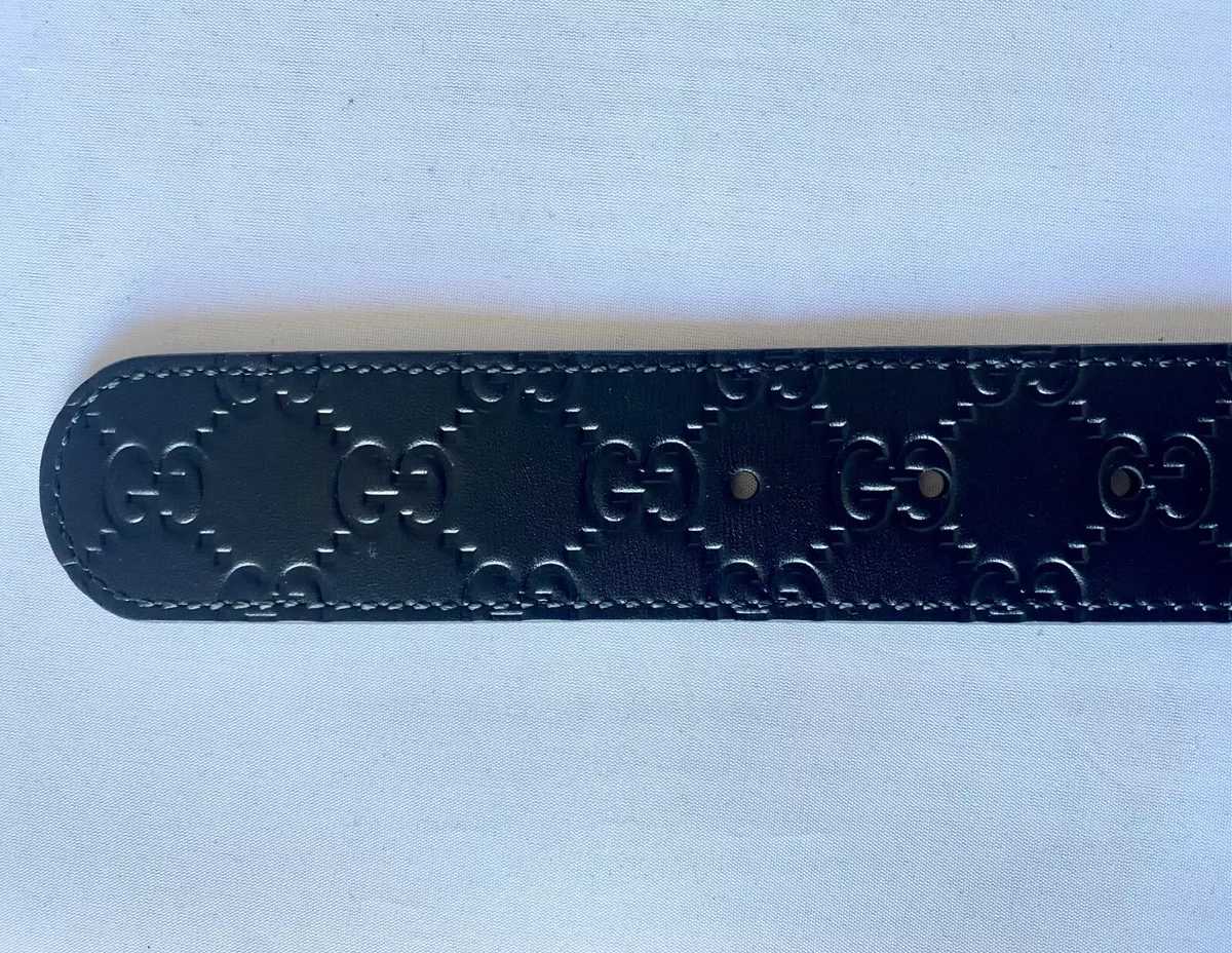 GG Men's GG Logo Leather Belt Black/Brown Reversible Size