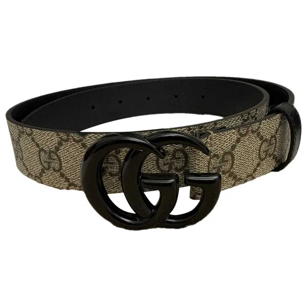 GG Ceinture en toile beige marron (BLT GG