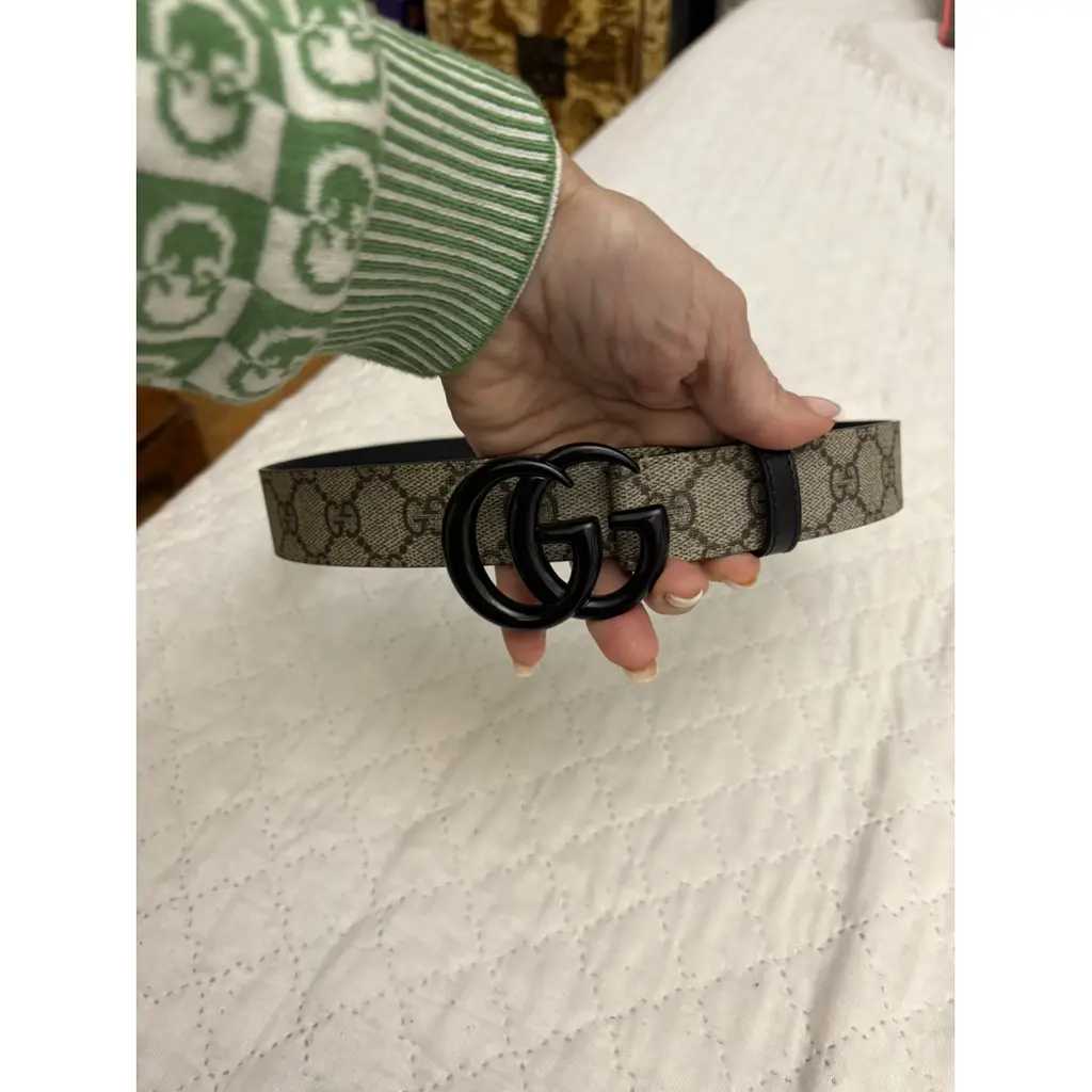 GG Ceinture en toile beige marron (BLT GG