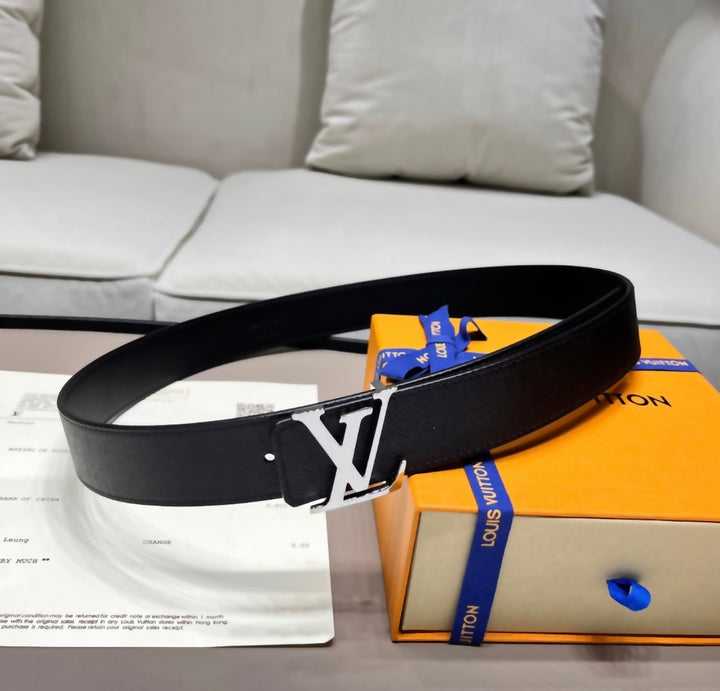 LV Initiales Leather Reversible Belt Black and Brown